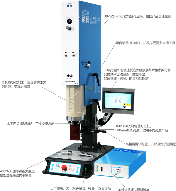 靈科超聲波超聲波塑焊機示意圖