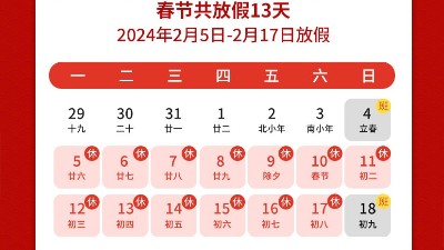 瑞龍呈祥，<i style='color:red'>新年</i>新禧丨靈科超聲波2024年春節放假通知